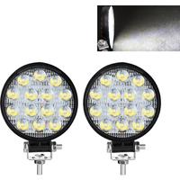 NORGOS 4-inch Car LED Work Light 12V 14V Round Spotlight 42W Super Bright 4X4 off-road LED Light Strip for ATV Jeep Kamas Volvo