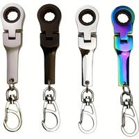 10mm Ratchet Wrench Mini Shaped JDM Metal Racing Keychain Key Chain Ring Keyring Adjustable Wrench