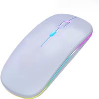 STONEGO 1PC 2.4GHz Ultra-thin Noiseless Optical Portable LED Multi-color Light Wireless Mouse for Tablets Laptops Computers