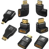 8K HDMI 2.1 Adapter 90 270 Degree Right Angle Male to Female Converter HDMI Cable Extension Connector For TV Laptop PC Monitor