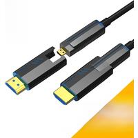 Fiber Optic HDMI 2.1 Cable 8K 60Hz 4K 120Hz Micro HDMI to HDMI-compatible Optical Fiber Extension Cables Pass Through Pipeline