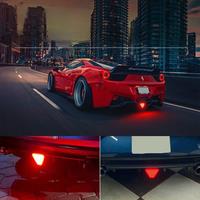 LED F1 Style Brake Lights Car DRL Auto Rear Bumper Tail Fog Light Triangle Revers Stop Safety Warning Lamps Motorcycle 12V