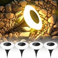 1/4Pack Solar Lights Outdoors,360 LED Floor Lamp,IP65 Waterproof with On/Off, for Garden,Yard,Backyard,Driveway,Lawn Room Decor