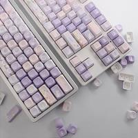 MOA/Cherry Profile Purple Rabbit PBT Keycaps Big Set Dye-Sub Alice ISO Layout Key Caps For Mechanical Keyboard Wooting 75 Hi75