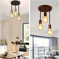 Industrial Ceiling Light Black 3 Way Pendant Light E27 Ceiling Lighting for Indoor Living Room Ceiling Chandelier Vintage