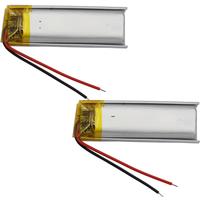 2pcs 3.7V 300mAh 1.11Wh Rechargeable Li-Polymer Lipo Battery Replacement 611235 For LED Driving Recording Pen Bluetooth Speaker