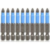 10 PCS Phillips Head Drill Bit Magnetic Phillips Screwdriver Bit Set Non-Slip Cross Head, 1/4 Inch Hex Shank 2Inch/50mm
