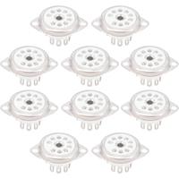 10PCS Ceramic B9A Silver-Plated 9Pin Vacuum Tube Socket Panel Chassis Mount for ECC81 ECC82 ECC83