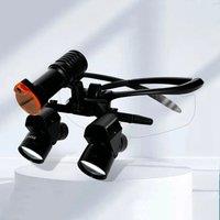 4X-6X Zoom ENT Dental Loupes Binocular Magnifier 300-600mm Medical Lupa Interpupillary Distance Adjustable w 5W Surgery Headlamp