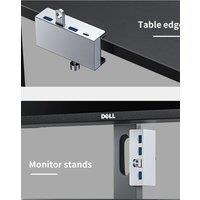 4-Port USB 3.0 HUB with Power Supply Clip-Type Multi Splitter High Speed 5G Data Transmission USB3.0 Adapter for Laptop