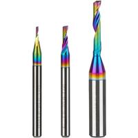 Dreanique 1pc 3.175 6.35mm Inch CNC Single Flute Solid Tungsten Carbide Alloy End Mill DLC Coating