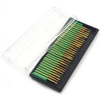 30pcs Golden Diamond Burs with Box Mini Electric Drill Shank Diamond Turning Pin Hand Drill Rotary