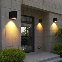 Outdoor LED Dual Head Wall Light Waterproof Up and Down Semi Circular Square Villa Entrance Corridor Barden Wall Washing Light