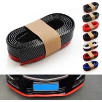 2.5M Car Front Bumper Lip Carbon Fiber Rubber Universal Protector Bumper Strip Spoiler Side Skirt