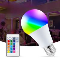 LED RGB Light Bulb E27 Smart IR Control Lamp Dimmable Colorful Changing RGBW Bulb For Home Living Room Bedroom Decor Chandelier