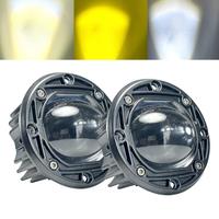 NORGOS 3 Fog Lights LED Pods Flush Mount Offroad 12V 24V Pickup Truck Angel Eyes for Jeep Toyota Land Rover Nissan Ford ATV UTV