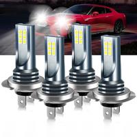 New 4pcs H4/H7 Led Headlight Bulb Kit Car Fog Light Bulbs High Low Beam 30000lm Super Bright 6500k White Led Lights for Vehicles