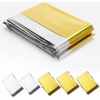 Emergency Mylar Thermal Blankets, Waterproof Retains Body Heat - Ideal for First Aid Kits & Natural Disasters - 51.18 x 82.67