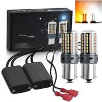 2PCS LED P21W 1156 BA15S PY21W BAU15S Canbus No Error 7440 W21W T20 For Car DRL Turn Signal Lamp Dual Color Dual Mode Switchback