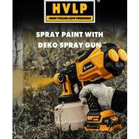 DEKO HVLP Spray Gun with LED Light & 3 Nozzle 1200ml Large Capacity High Power Electric Paint