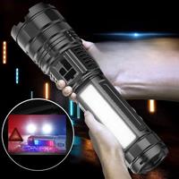 Built-in Battery Rechargeable Emergency Spotlight 4km 10000LM 800W Most Powerful LED Telescopic Zoom Flashlight Light SOS Light