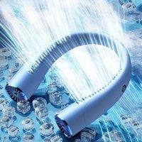 Hanging Neck Fan Portable 4000mAh USB Rechargeable Bladeless Fan Digital Display 3-Speeds Adjustable