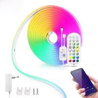 12/24V EU plug WiFi RGB Neon LED Strip?1/2/3/4/5/10/15M Neon RGB Strip Work With Tuya/Smart