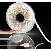 Touch and Hand Sweep Dimmer Switch 5V USB COB LED Strip Light 1/2/3/5M Dimmable For Cabient Decor Backlight Kitchen Lighting