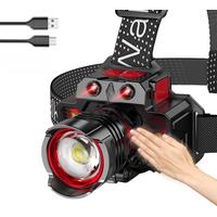 Most Powerful LED Headlight Sensor Light USB Rechargeable Headlamp Head Torch Flashlight Water Proof Outdoor Camping Lantern