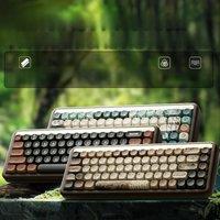 Akko MU01 Mountain Seclusion Wooden Mechanical Keyboard RGB Hot-swappable BT 5.0/2.4G Wireless & Type-C Wired Gaming Keyboard