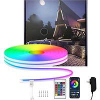 Tuya LED Rgb neon light strip 24V,outdoor waterproof path lighting rope lamp strip,5-30m festival decoration atmosphere lamp