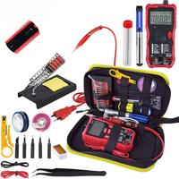 JCD Soldering Iron Kit LCD Digital Display Adjustable Temperature Iron With Multimeter 220V 80W Welding Tools Soldering Tips