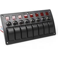 DE 12V/24V 8Gang LED Schaltpanel Schalter Kippschalter Schalttafel Auto Bus Boot Input voltage DC12