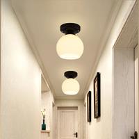 LED Single Head Simple Ceiling Lamp Glass Metal Rustic Foyer Cloakroom Kitchen Balcony Bathroom Aisle Bedroom lustre Staircase