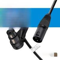 Balanced XLR Cable Right Angle 3Pin Female to Straight Male OFC Extension Cord for Powered Speakers Audio Interface or Mixer