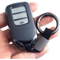 For Honda Civic Pilot CRV HRV Accord Passport Insight Clarity Odyssey Black Transparent Key Fob Case Cover Keychain Light Thin