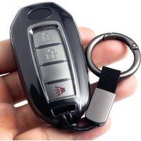 Black Transparent Car Key Fob Case Cover Keychain Ring Holder Protector Accessories For Infiniti Q50 Q60 QX50 QX55 QX60