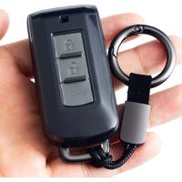For Mitsubishi Lancer Outlander Mirage RVR Eclipse ASX Montero/Pajero Sport MK3 Transparent Car Key Fob Case Cover Keychain Ring