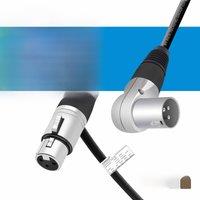 XLR Cable Professional Straight 3Pin XLR Female to 90-Degree 3Pin Male Balanced MIC Audio Extension Cord for Amp Speaker Mixer