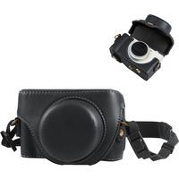 For Sony ZV-1F Vlog Camera Full Body PU Leather Camera Case Bag with Strap