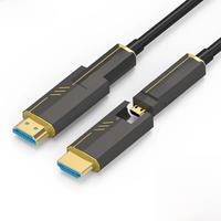 Single Head Pullable Tubeable Fiber Optical Cable Micro HDMI-Compatible 2.1 A to D type 8K@60Hz 4K@120Hz 48Gbps For PS5 HDTV Box