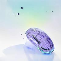 AULA SC660 Transparent Wireless Bluetooth Mouse Three-mode Connection Charging Backlight Six-speed