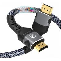 8K HDMI Cable 2.1 48Gbps High Speed HDMI Braided Cord-4K@120Hz 8K@60Hz, DTS:X, HDCP 2.2 & 2.3, HDR 10 for Compatible Laptop/PS5