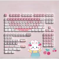 MOA Keycaps Rabbit PBT Material Dye-Sub Key Caps Big Set For Mechanical Keyboard 60% Wooting Hi75 MX Cherry Switch