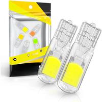 2X T10 W5W 194 T15 W16W LED Bulbs Reading Lights COB Auto Brake Lamp Glass Sapphire Drive-free Dome Light Amber 12V White 6000K