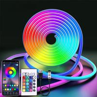 5V USB RGB Neon LED Strip Waterproof Flexible Ribbon Tape Neon Lights with App and Remote Control for Home Room Decoration