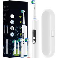 Intelligent Rotating Electric Toothbrush, 4 Modes Smart Rechargeable Rotary Toothbrush Compatible