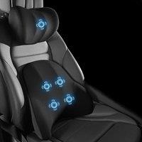 PU Leather Car Lumbar Support Pad Memory Foam Car Neck Pillow Head Waist Back Support Car Headrest