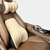 Comfortable Car Driver Pillow Memory Foam Car Lumbar Support Back Cushion Fabric Car Neck Pillows Washable Accesorios Para auto