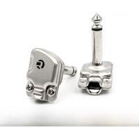 Neutrik's REAN pancake 6.35mm TS plug, Instrument effects flat jack plug, 90-degree right angle, Mono 1/4" phone plug